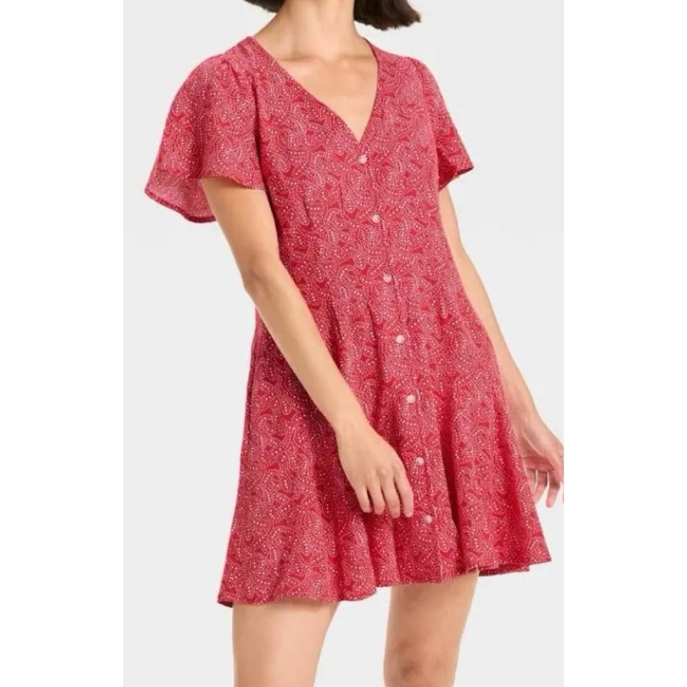 Universal Thread Red Paisley Mini Dress NWT